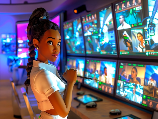 3d cartoon rendering of person playing in a casino