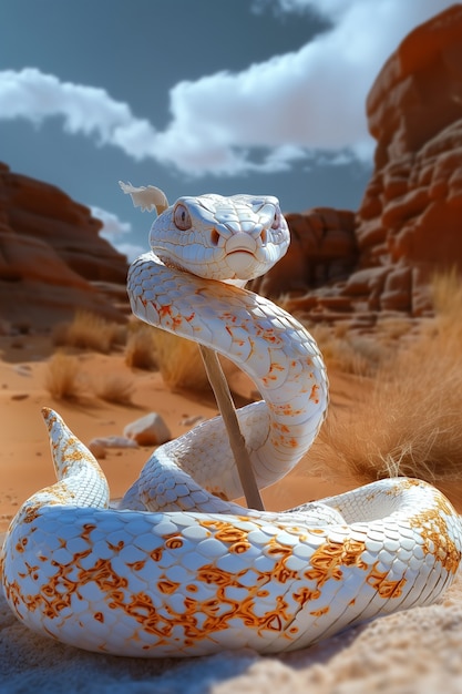 Free photo 3d cartoon snake in nature