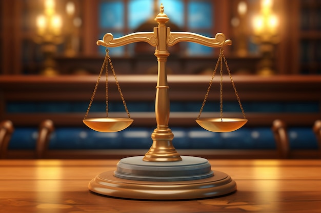 Free photo 3d cartoon view of scales of justice