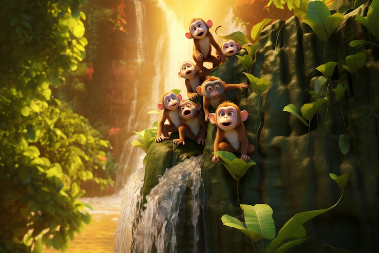 Free Photo 3d cartoon wild animal in nature