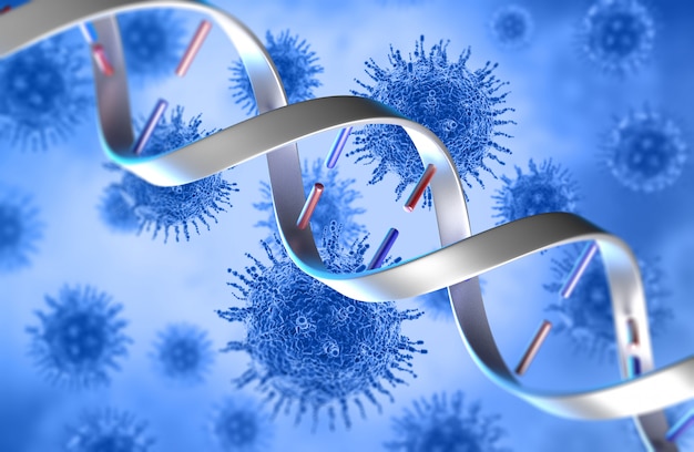 Cellule 3d e filamenti di dna