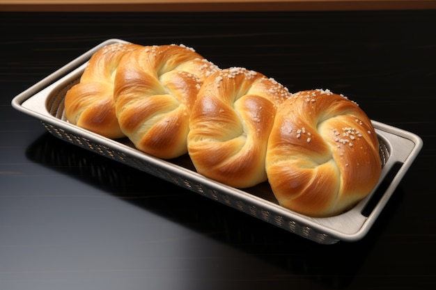 Free photo 3d challah dish for hanukkah