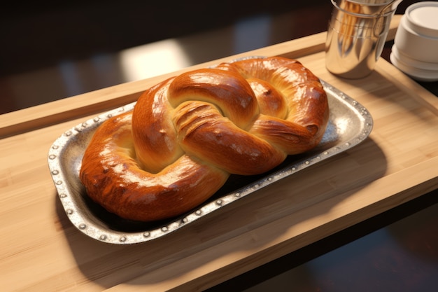 Foto gratuita 3d challah piatto per hanukkah