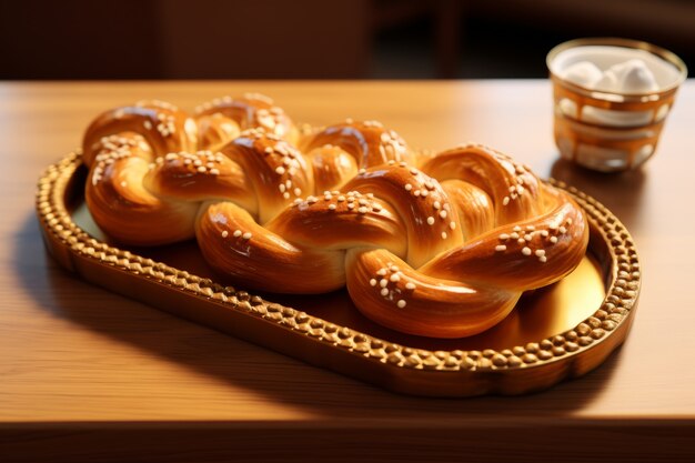 3d challah piatto per Hanukkah