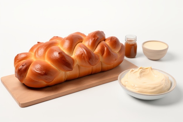 Foto gratuita 3d challah piatto per hanukkah