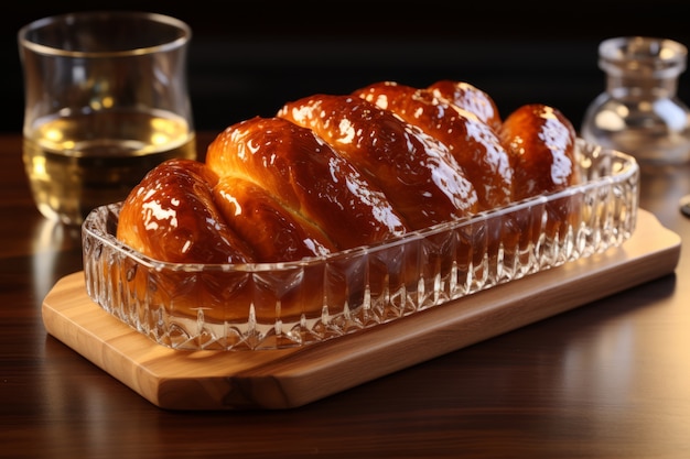 Free photo 3d challah dish for hanukkah