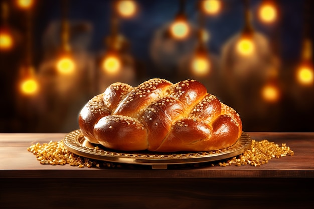 Foto gratuita 3d challah piatto per hanukkah