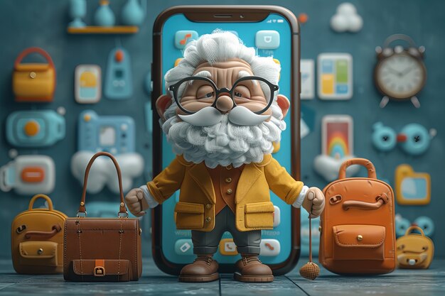 3d character emerging from a smartphone