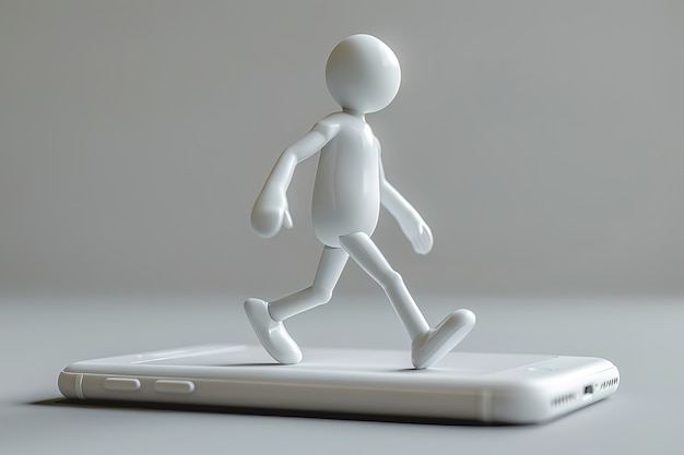 3d character emerging from a smartphone