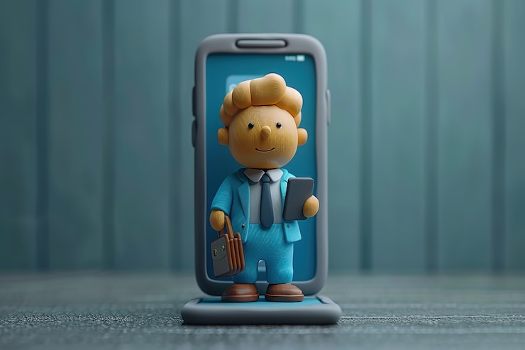 無料Photo 3dキャラクターがスマートフォンから現れる