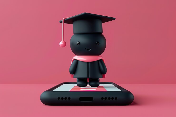 Free Photo 3d character emerging from a smartphone