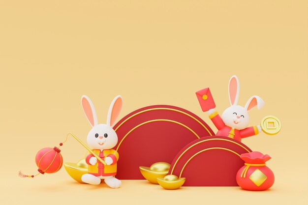 3d chinese new year background