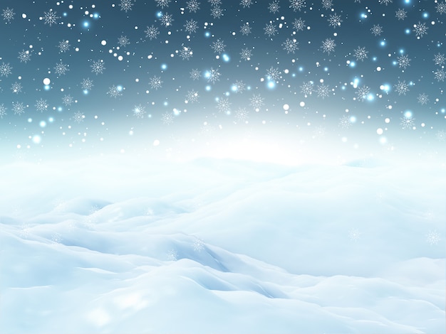 Free photo 3d christmas snow landscape