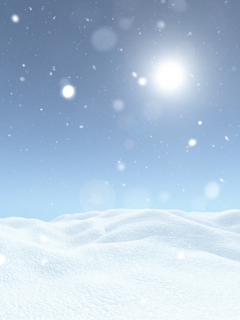 Free photo 3d christmas snowy landscape