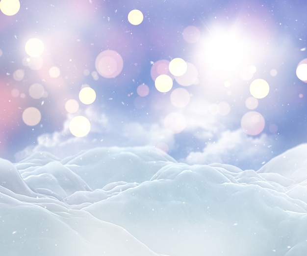 Free photo 3d christmas snowy landscape