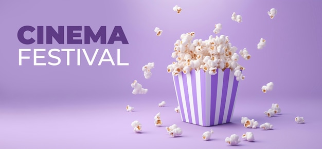 Foto gratuita coppa di popcorn del festival del cinema 3d