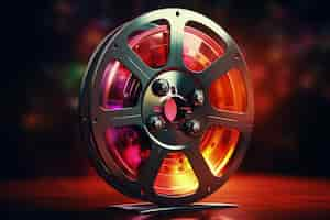 Free photo 3d cinema film reel