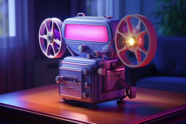 Free photo 3d cinema movie projector