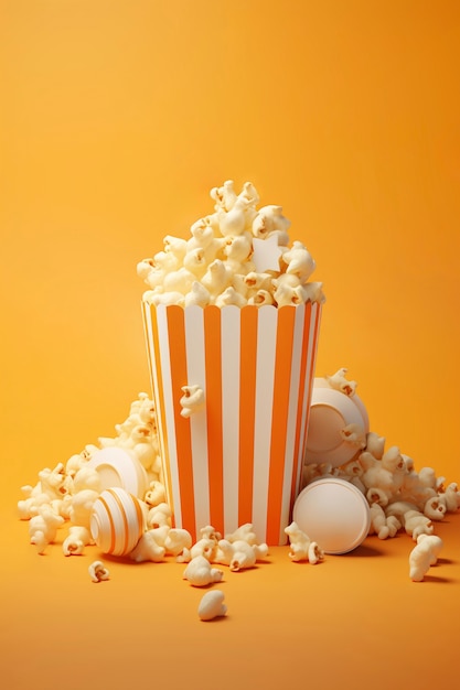 Foto gratuita coppa di popcorn da cinema 3d