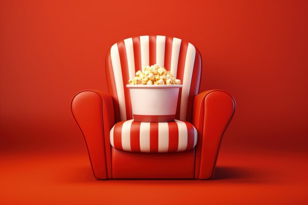 3d cinema seating with popcorn