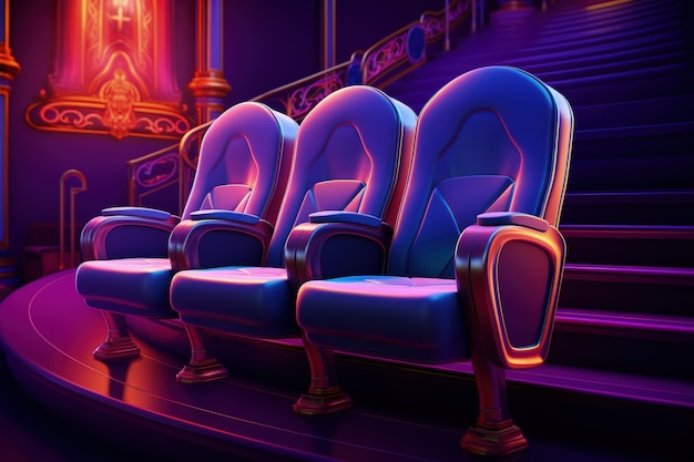 Free photo 3d cinema seating