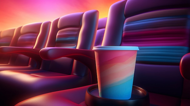 Free photo 3d cinema theater seating