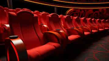 Free photo 3d cinema theatre seating