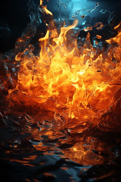 Free photo 3d close up fire background