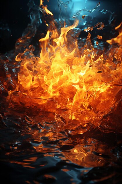 3d close up fire background