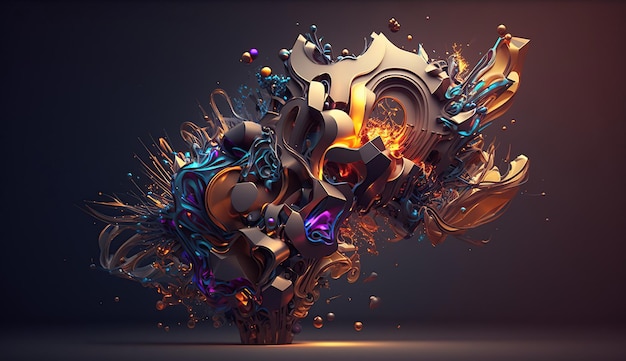 3d colorful abstract background Generative Ai