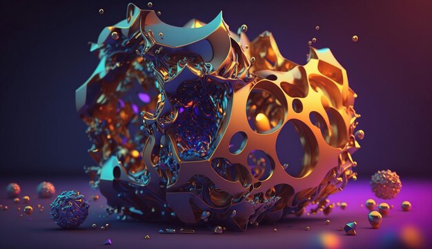 3d colorful abstract background Generative Ai