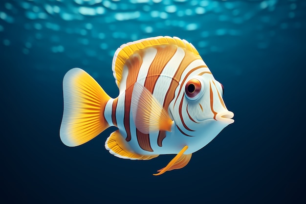 Free photo 3d colorful fish underwater