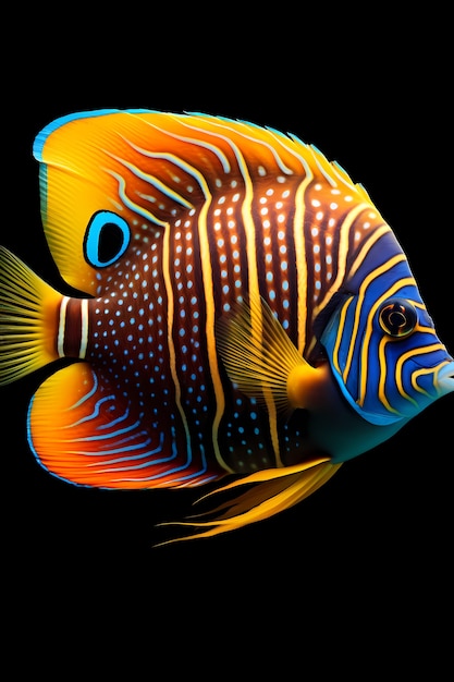 Free photo 3d colorful fish underwater