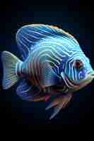 Free photo 3d colorful fish with dark background
