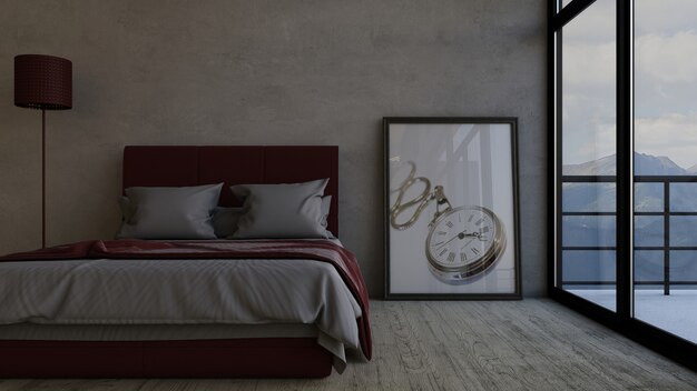 3D Contemporary Bedroom Interior