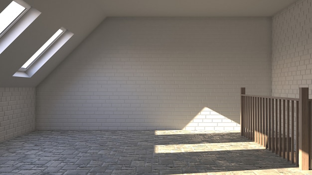 3D Contemporary Empty Room