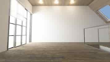 Free photo 3d contemporary empty room