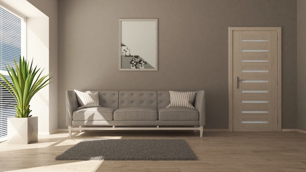 3D modern Living Roomインテリアとモダンな家具