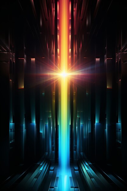 3d cross with bright lights