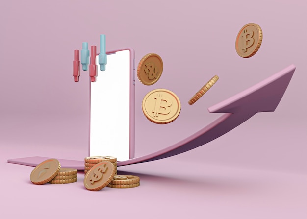 Free photo 3d cryptocurrency rendering design