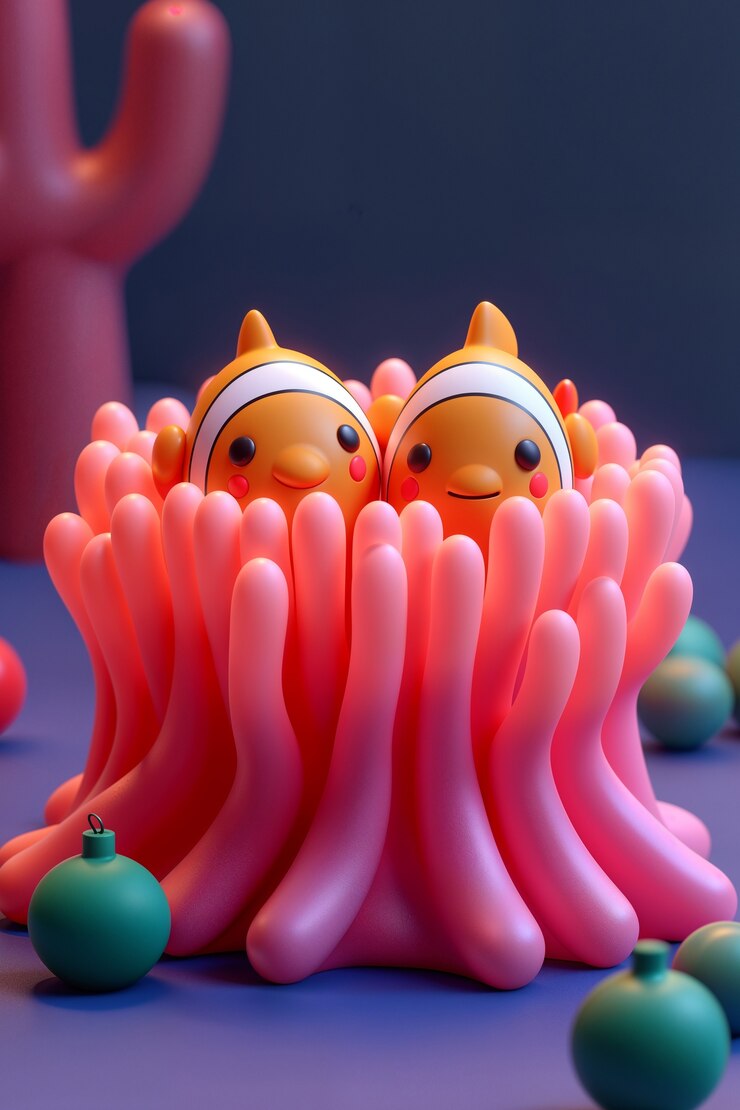 무료 Photo 3d 귀여운 동물 크리스마스