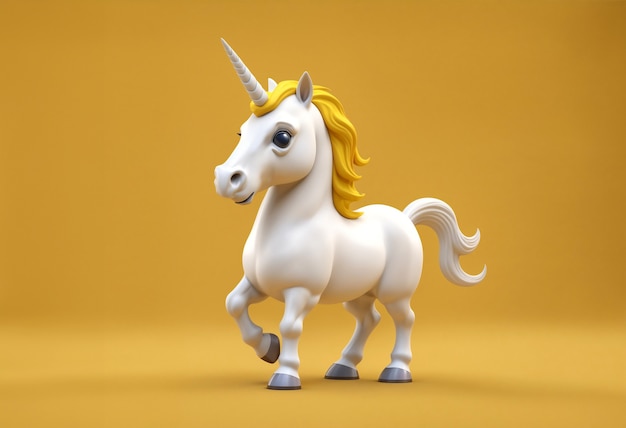 Foto gratuita personaggio unicorno carino in 3d