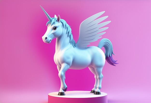 Foto gratuita personaggio unicorno carino in 3d