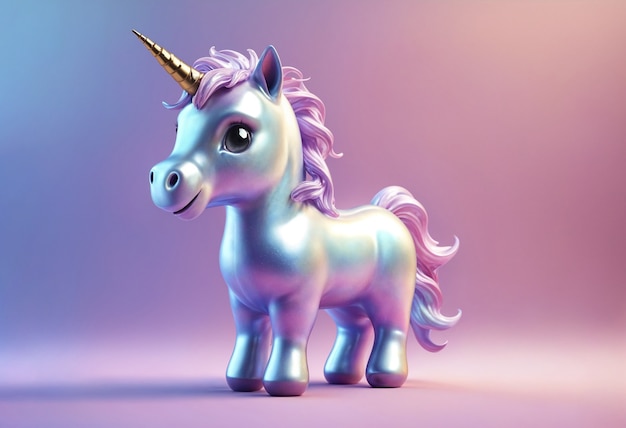 Foto gratuita unicorno carino in 3d