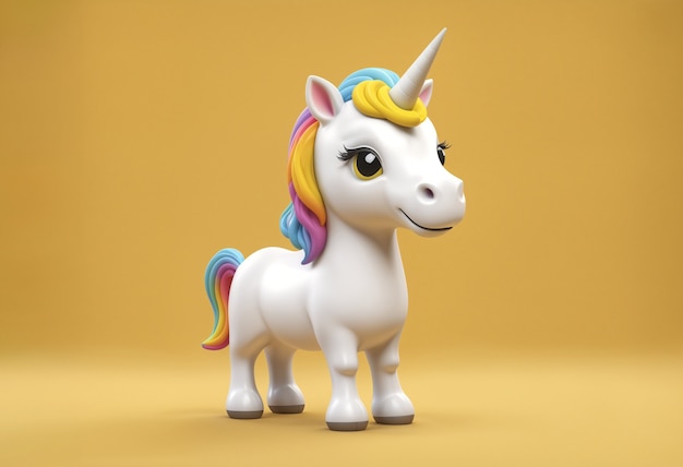 Foto gratuita unicorno carino in 3d