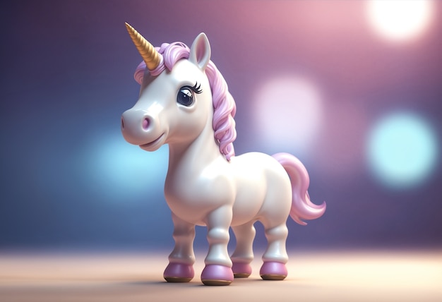 Free photo 3d cute unicorn