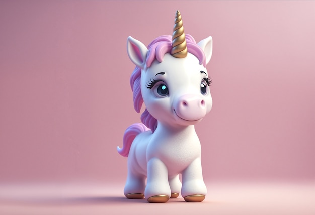 Foto gratuita unicorno carino in 3d