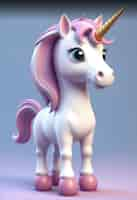 Free photo 3d cute unicorn