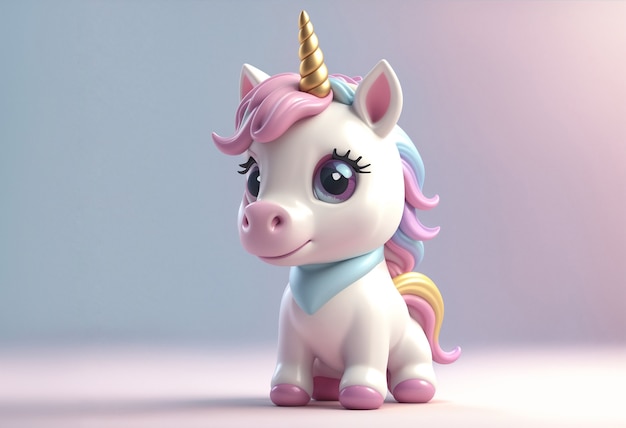 Unicorno carino in 3d