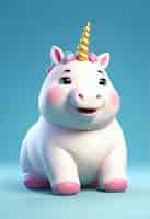 Free photo 3d cute unicorn